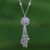 Silver beaded long Y-necklace, 'Elephant Charm' - 950 Silver Elephant Charm Pendant Necklace thumbail
