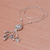 Silver beaded long Y-necklace, 'Elephant Charm' - 950 Silver Elephant Charm Pendant Necklace (image 2c) thumbail