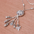 Silver beaded long Y-necklace, 'Elephant Charm' - 950 Silver Elephant Charm Pendant Necklace (image 2d) thumbail