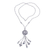 Silver beaded long Y-necklace, 'Elephant Charm' - 950 Silver Elephant Charm Pendant Necklace (image 2e) thumbail