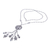 Silver beaded long Y-necklace, 'Elephant Charm' - 950 Silver Elephant Charm Pendant Necklace (image 2f) thumbail