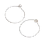 Silver half-hoop earrings, 'Hoopla' - Karen Hill Tribe Silver Half-Hoop Earrings