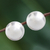 Silver button earrings, 'Timeless Chic' - Karen Hill Tribe Silver Matte Disc Button Earrings (image 2) thumbail