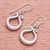Silver dangle earrings, 'Organic Ring' - Karen Hill Tribe Silver Circle Window Dangle Earrings (image 2b) thumbail