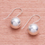 Silver drop earrings, 'Silver Moon Rising' - Karen Hill Tribe Silver High Polish Balls Drop Earrings (image 2b) thumbail
