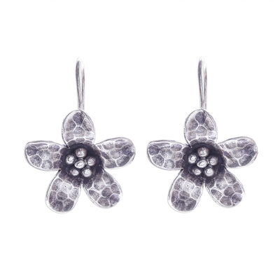 Silver drop earrings, 'Dappled Daisy' - Karen Hill Tribe Silver Daisy Flower Drop Earrings
