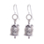 Silver dangle earrings, 'Sonorous' - Karen Hill Tribe Silver Geometric Motif Bell Dangle Earrings thumbail