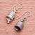 Silver dangle earrings, 'Sonorous' - Karen Hill Tribe Silver Geometric Motif Bell Dangle Earrings (image 2b) thumbail