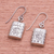 Silver dangle earrings, 'Honored Elephant' - Karen Hill Tribe Silver Elephant Motif Block Dangle Earrings (image 2b) thumbail