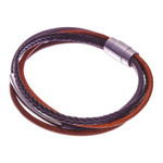 Leather strand bracelet, 'Mighty Strength in Brown' - Leather Strand Bracelet in Brown from Thailand