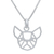 Halskette mit Anhänger aus Sterlingsilber - Halskette mit geometrischem Bulldoggen-Anhänger aus Sterlingsilber