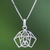 Sterling silver pendant necklace, 'Geometric Beagle' - Brushed Satin Sterling Silver Beagle Necklace (image 2) thumbail