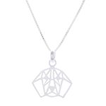 Sterling silver pendant necklace, 'Geometric Beagle' - Brushed Satin Sterling Silver Beagle Necklace