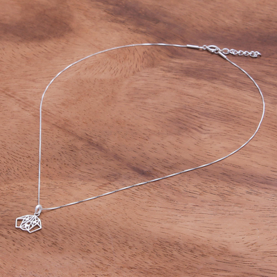 Collar colgante de plata esterlina - Collar beagle de plata esterlina satinada cepillada