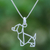 Sterling silver pendant necklace, 'Geometric Dachshund' - Geometric Dachshund Sterling Silver Pendant Necklace (image 2) thumbail