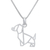 Sterling silver pendant necklace, 'Geometric Dachshund' - Geometric Dachshund Sterling Silver Pendant Necklace thumbail