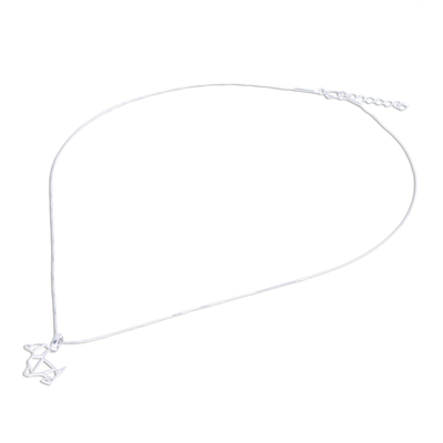 Halskette mit Anhänger aus Sterlingsilber - Halskette mit geometrischem Dackel-Anhänger aus Sterlingsilber