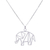 Sterling silver pendant necklace, 'Mother of the Forest' - Geometric Sterling Silver Elephant Necklace from Thailand thumbail