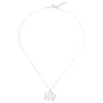 Sterling silver pendant necklace, 'Mother of the Forest' - Geometric Sterling Silver Elephant Necklace from Thailand
