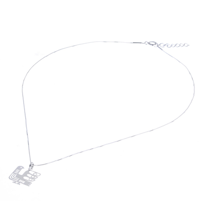 Halskette mit Anhänger aus Sterlingsilber - Halskette mit Hühneranhänger aus Sterlingsilber im ägyptischen Stil