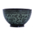 Lacquered wood decorative bowl, 'Verdant Floral Forest' - Black and Green Thai Lacquered Decorative Bowl