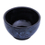 Lacquered wood decorative bowl, 'Blue Floral Forest' - Handcrafted Blue and Black Lacquered Bowl from Thailand