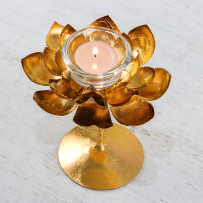 Half Bloomed Lotus Flower Tealight Candle Holder