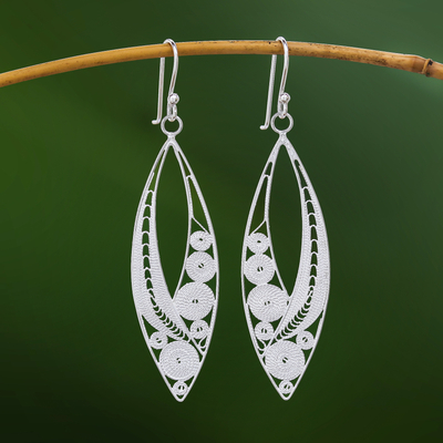 Sterling silver filigree dangle earrings, Virtuosity