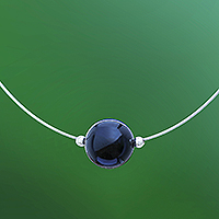 Agate pendant necklace, 'Modern Mood'