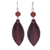Jasper and leather dangle earrings, 'Supple Petals in Red' - Artisan Crafted Earrings with Leather and Jasper Beads thumbail
