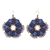 Hand-knotted dangle earrings, 'Fantastic Delight in Blue' - Round Hand-Knotted Dangle Earrings in Blue from Thailand