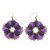 Hand-knotted dangle earrings, 'Fantastic Delight in Purple' - Round Hand-Knotted Dangle Earrings in Purple from Thailand