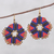 Hand-knotted dangle earrings, 'Fantastic Delight' - Round Colorful Hand-Knotted Dangle Earrings from Thailand (image 2) thumbail