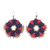 Hand-knotted dangle earrings, 'Fantastic Delight' - Round Colorful Hand-Knotted Dangle Earrings from Thailand thumbail