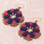 Hand-knotted dangle earrings, 'Fantastic Delight' - Round Colorful Hand-Knotted Dangle Earrings from Thailand (image 2b) thumbail