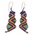 Hand-knotted dangle earrings, 'Zigzag Dream' - Colorful Zigzag Pattern Hand-Knotted Dangle Earrings thumbail