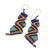 Hand-knotted dangle earrings, 'Zigzag Dream' - Colorful Zigzag Pattern Hand-Knotted Dangle Earrings (image 2c) thumbail