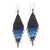 Hand-knotted dangle earrings, 'Boho Diamonds in Blue' - Diamond-Shaped Hand-Knotted Dangle Earrings in Blue thumbail