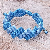 Hand-knotted macrame bracelet, 'Sky Cascade'