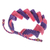 Hand-knotted macrame bracelet, 'Candy Cascade' - Pink and Purple Macrame Wristband Bracelet