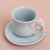 Celadon ceramic cup and saucer, 'Elephant Gaze' - Aqua Celadon Cup and Saucer with Elephant Motif (image 2b) thumbail