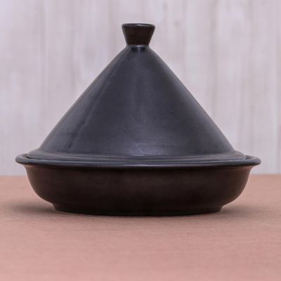 Tajine aus Keramik - Handgefertigte Tajine aus schwarzer Keramik