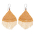 Glass beaded waterfall earrings, 'Pa Sak Sunlight' - Orange and Cream Glass Beaded Waterfall Earrings thumbail