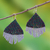 Glass beaded waterfall earrings, 'Pa Sak Dusk' - Artisan Crafted Thai Glass Beaded Waterfall Earrings (image 2) thumbail