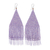 Glass beaded waterfall earrings, 'Pa Sak Lavender' - Lavender and White Glass Beaded Waterfall Earrings thumbail