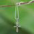 Garnet and marcasite cross necklace, 'Salvation Promise' - Sterling Silver Cross Necklace with Garnet and Marcasite (image 2) thumbail