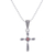Garnet and marcasite cross necklace, 'Salvation Promise' - Sterling Silver Cross Necklace with Garnet and Marcasite thumbail