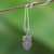 Garnet and marcasite pendant necklace, 'Mother Owl with Owlet' - Sterling Silver Owl Necklace with Garnet and Marcasite (image 2) thumbail