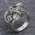 Garnet and marcasite cocktail ring, 'Crowned Elephant' - Garnet and Marcasite Elephant Ring from Thailand (image 2b) thumbail