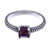 Garnet solitaire ring, 'Beaded Splendor' - Garnet and Sterling Silver Handmade Solitaire Ring (image 2d) thumbail